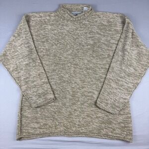Vintage PAZZO Silk Blend Rolled Edge Mock Neck Knit Retro Sweater Long Sleeve L‎